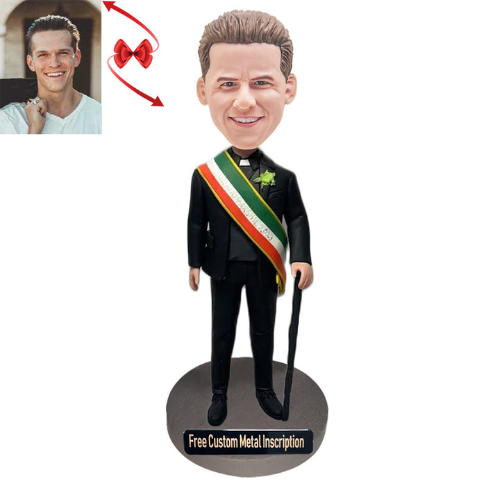 A Comely Man Custom Bobblehead with Free Metal Inscription