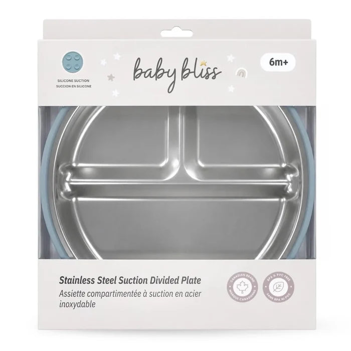 Baby Bliss Stainless Steel Suction Divided Plate