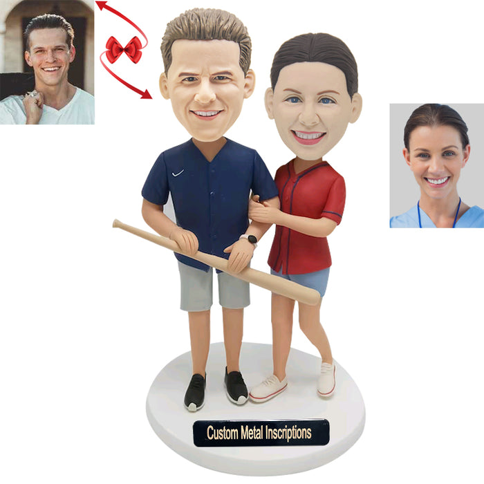 Baseball Couple Custom Bobblehead
