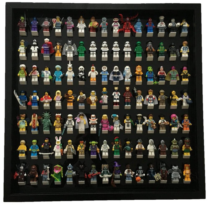 105 Lego Minifigures black edition black frame display - Lego Minifigures Display