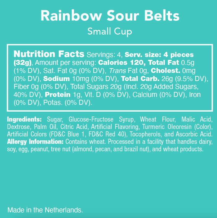Candy Club - Rainbow Sour Belts