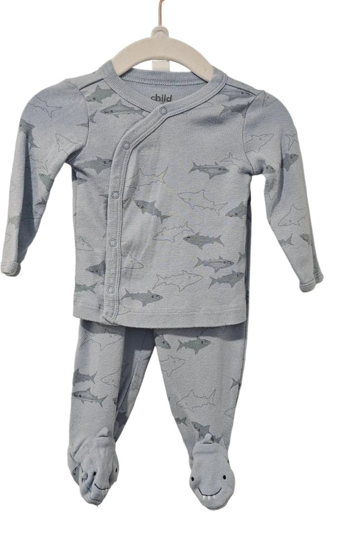 Child of Mine Carter's Two Piece Shark Outfit 3-6m