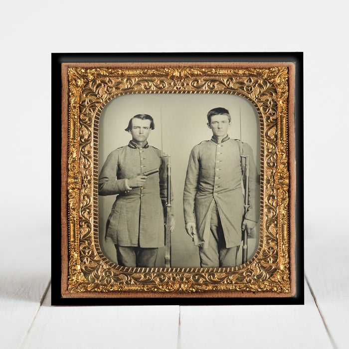 Confederate Soldiers from Tennessee with Rifles & Pepperbox Pistol - Civil War Era