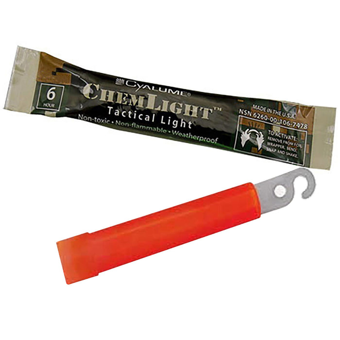 cyalume-milichemlight red lightstick 6 hour 4 inch