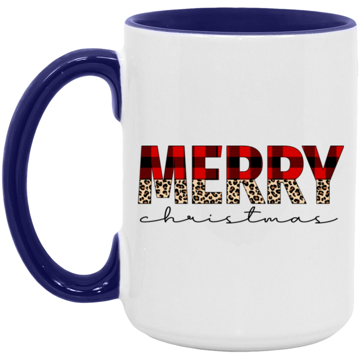 Flannel Cheetah Merry Christmas ceramic coffee mug, product photo 6
