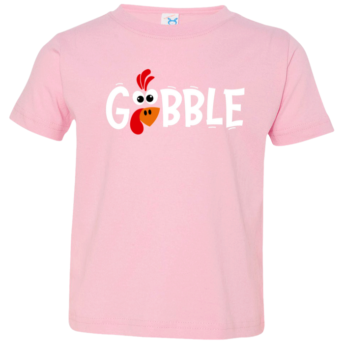 Gobble Turkey kids graphic tee in Pink