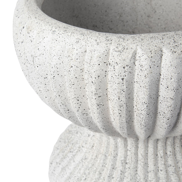Grey Ribbed Fluted Plant Pot