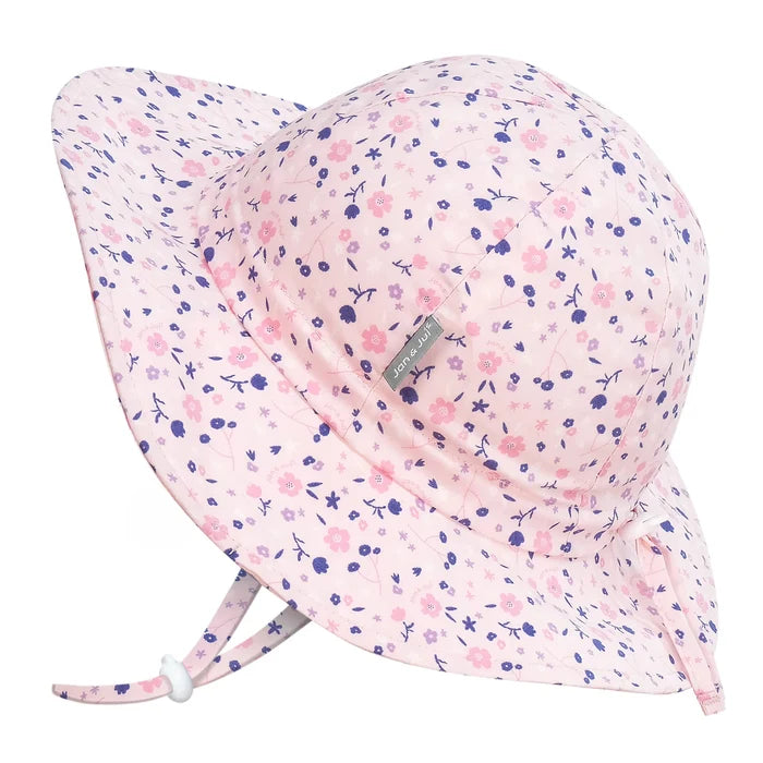Jan & Jul Pink Blossoms Cotton Floppy Sun Hat Sm