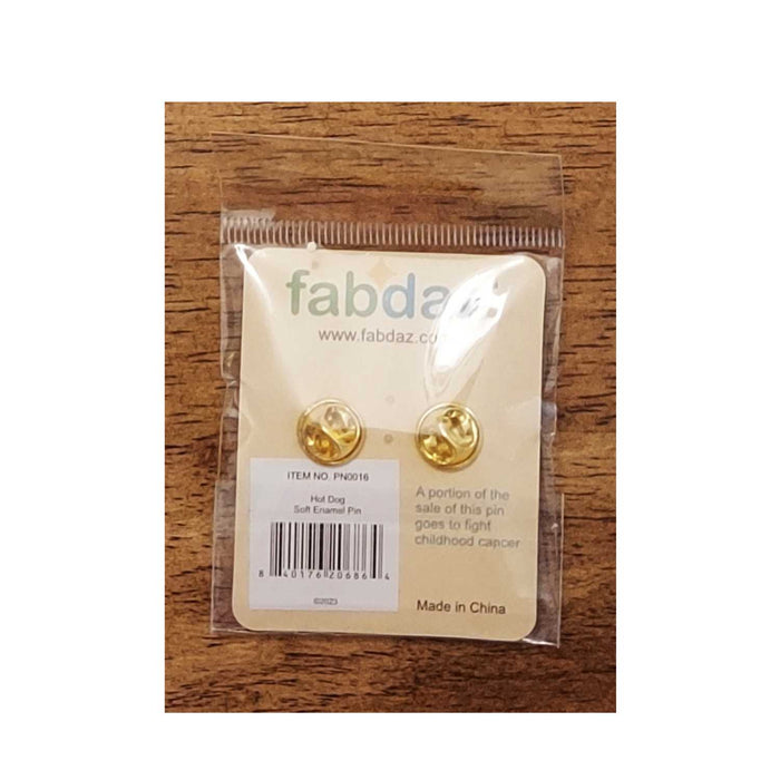 Kawaii Face Hot Dog Enamel Pin with Metal Frame