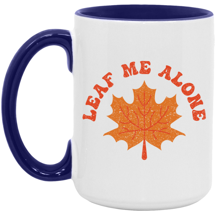 Leaf Me Alone ceramic coffee mug, product photo 7