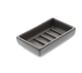 Luna Ceramic Soap Dish, Matte Grey