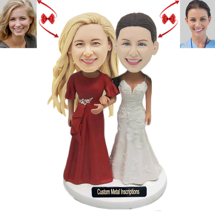 Mother And Daughter Attending the Party Custom Bobblehead