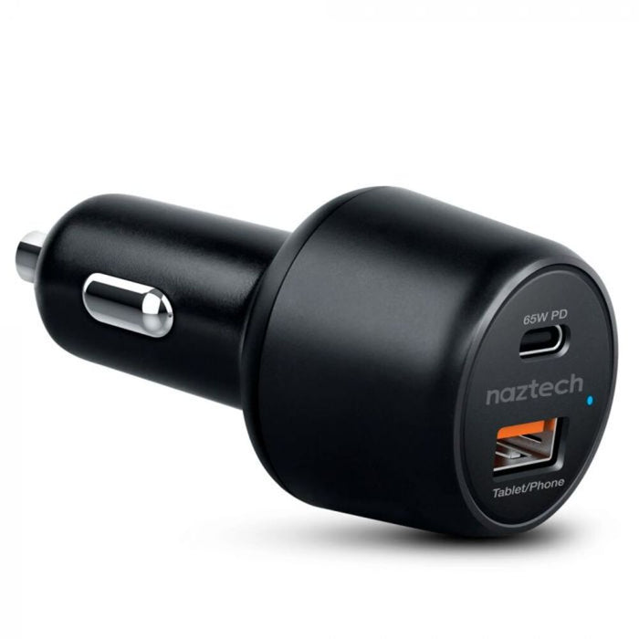 Naztech Cargador Para auto Speed Max65 USB-C Pd65w + USB-A Qc318w