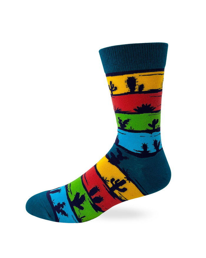 Men's Novelty Crew Socks with Cactuses