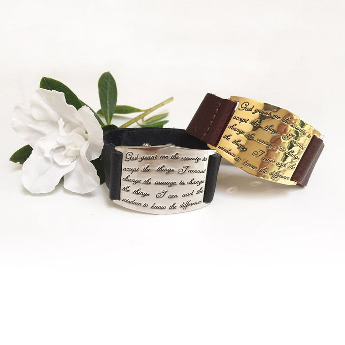 Serenity Prayer Cuff - GOLD/BROWN