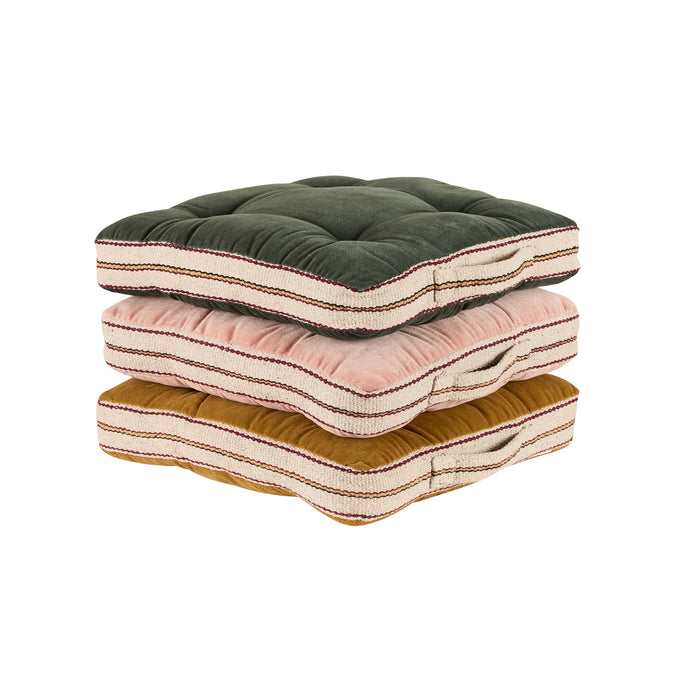 Sierra Cotton Velvet Seat Cushion Honey Gold
