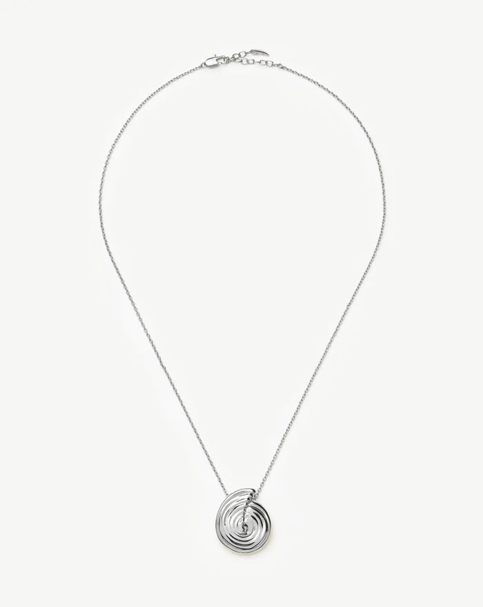 Spiral Large Pendant Necklace | Silver Plated Necklaces Missoma