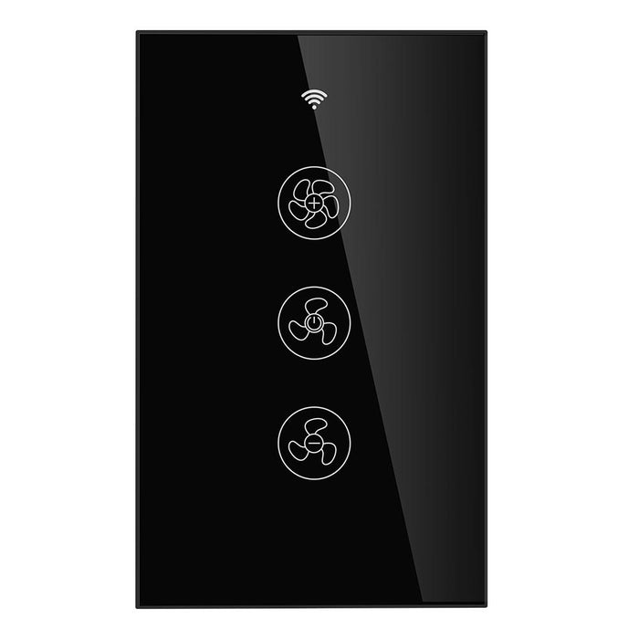 WiFi RF433 Smart Ceiling Fan Switch Smart Life/Tuya App Remote Control Compatible with Alexa Google Home US Black - Moes