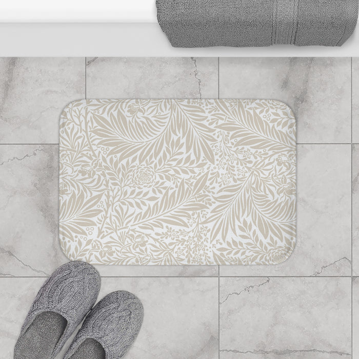 William Morris Bath Mat Larkspur Beige White