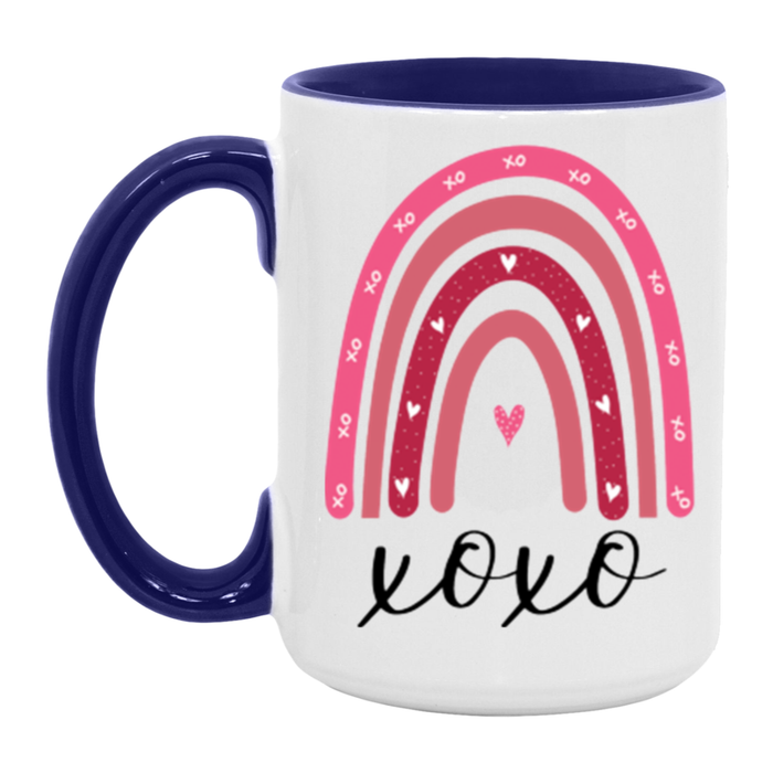 XOXO Valentine Rainbow ceramic coffee mug, product photo 7
