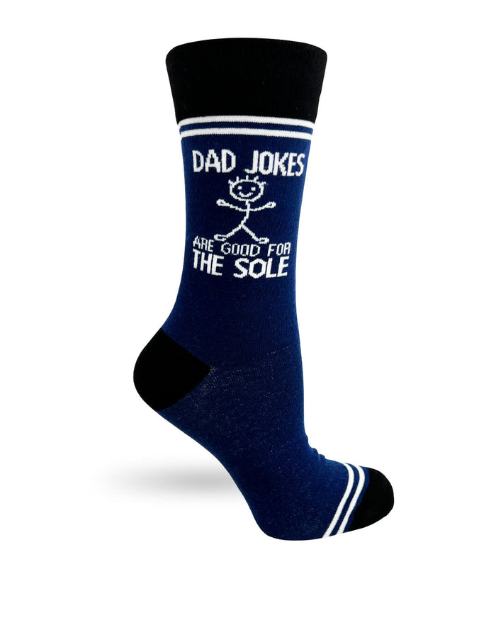 (3 Pairs) Dad Jokes Are Good For the Sole - Hey Now Unisex Crew Socks - Wholesale
