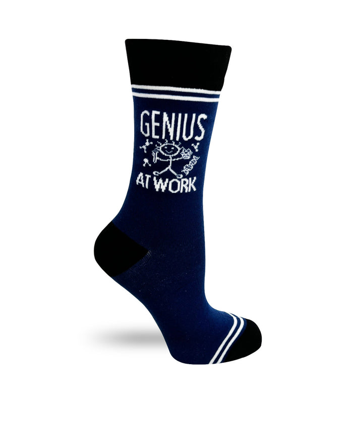 (3 Pairs) Genius At Work - Hey Now Unisex Crew Socks - Wholesale