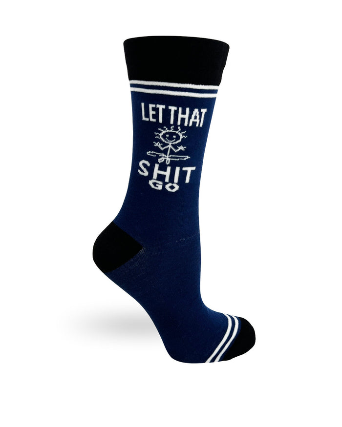 (3 Pairs) Let That Shit Go - Hey Now Unisex Crew Socks - Wholesale