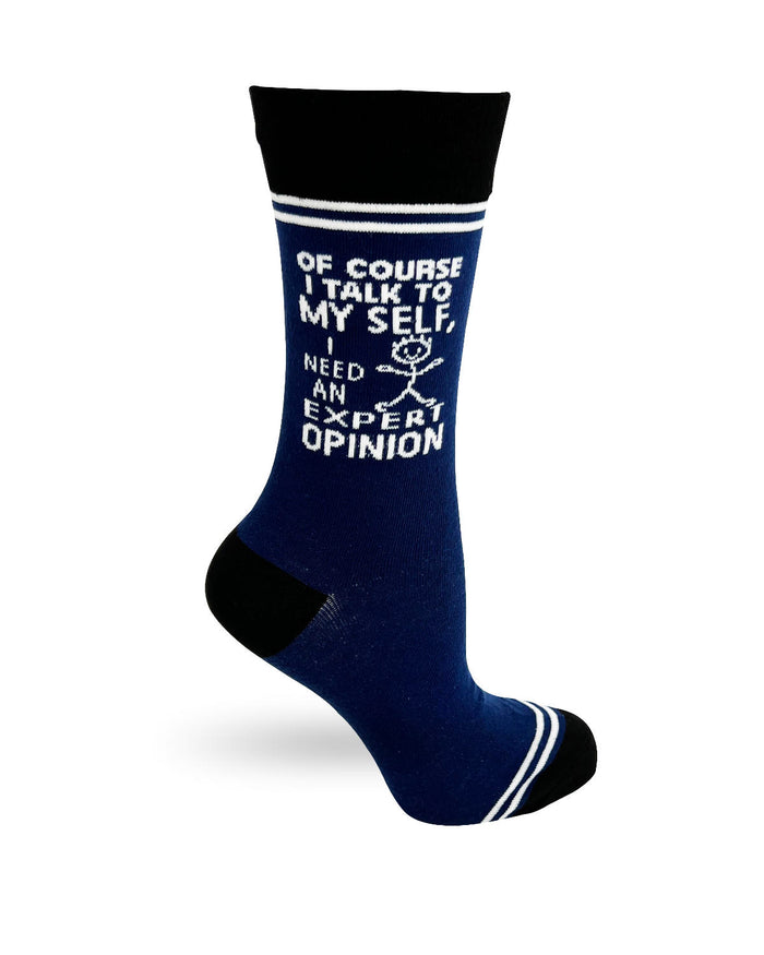 (3 Pairs) Of Course I Talk to Myself, I Need an Expert Opinion - Hey Now Unisex Crew Socks - Wholesale