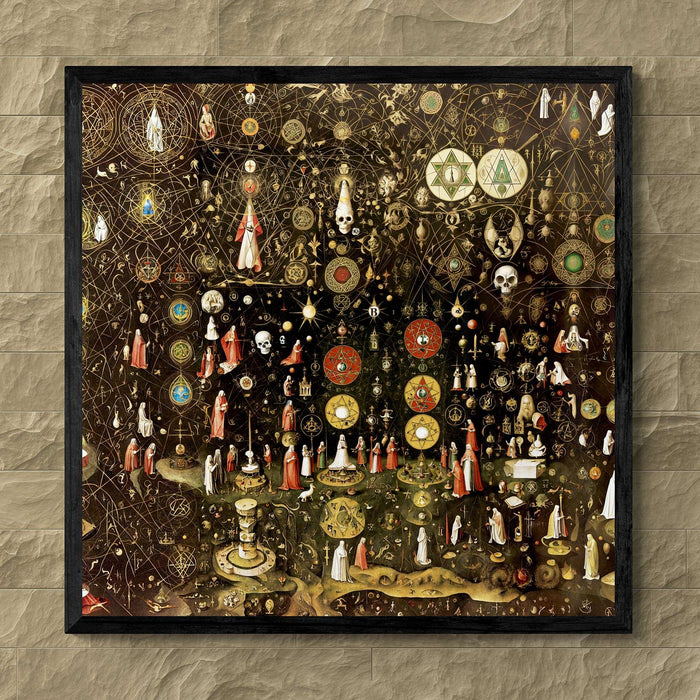 Alchemical Hermetic Symbolism | Arcane Secret Wisdom | Illuminati Freemason Astrology  | Vintage Occult Kabbala Fine Art Print