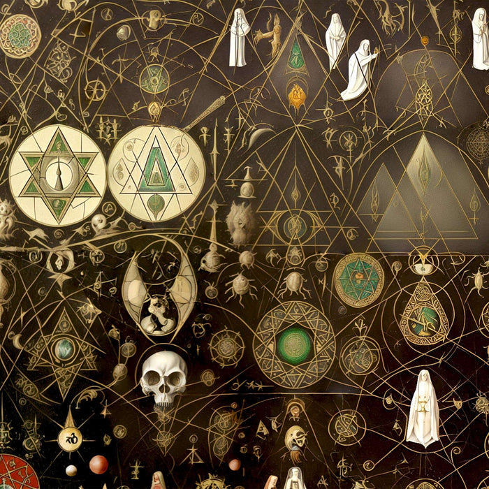 Alchemical Hermetic Symbolism | Arcane Secret Wisdom | Illuminati Freemason Astrology  | Vintage Occult Kabbala Fine Art Print