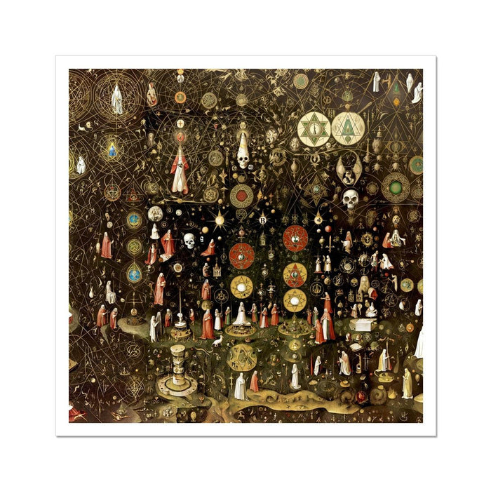 Alchemical Hermetic Symbolism | Arcane Secret Wisdom | Illuminati Freemason Astrology  | Vintage Occult Kabbala Fine Art Print