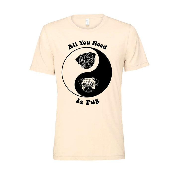 All You Need Is Pug | Kawai Cute Dog Pet Lovers | 60s Hippy Yin Yang Tai Qi Graphic Art T-Shirt