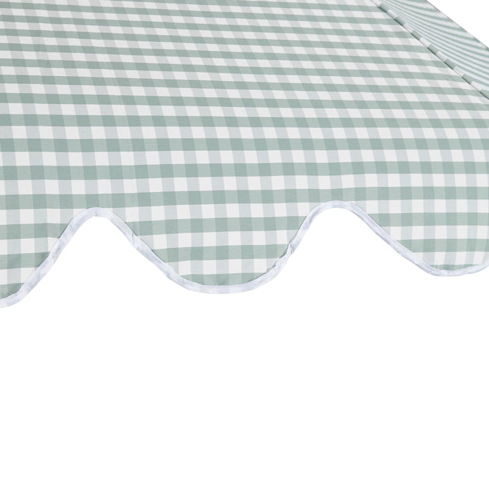 Amalfi Umbrella Scallop Edge Green/White Gingham