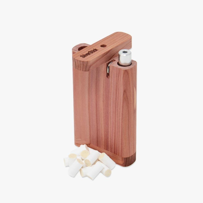 Cedar dugout for SilverStick one hitter taster pipe with a filter (1352552611932)