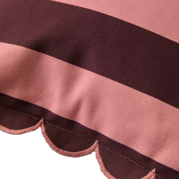 Aruba Scallop Edge Stripe Outdoor Cushion Berry 45x45cm