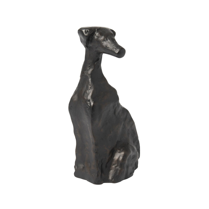 Atelier Animalia Sitting Whippet Statue Noir