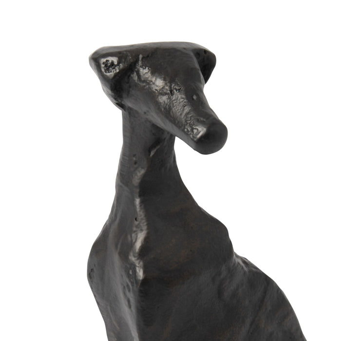 Atelier Animalia Sitting Whippet Statue Noir