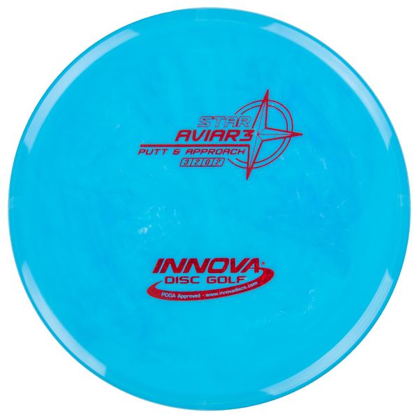 Innova Disc Golf Canada Star Aviar3 Putt & Approach Disc INNOVA DISC GOLF CANADA
PUTT AND APPROACH
STABLE PUTTER
BC ONTARIO
BASE 
SPIN PUTTS
ONE DISC ROUNDS
Grippy feel	Great durability	Flexible in cooler conditions	Great for distance and control	Maintains stability over time	Comfortable for grip