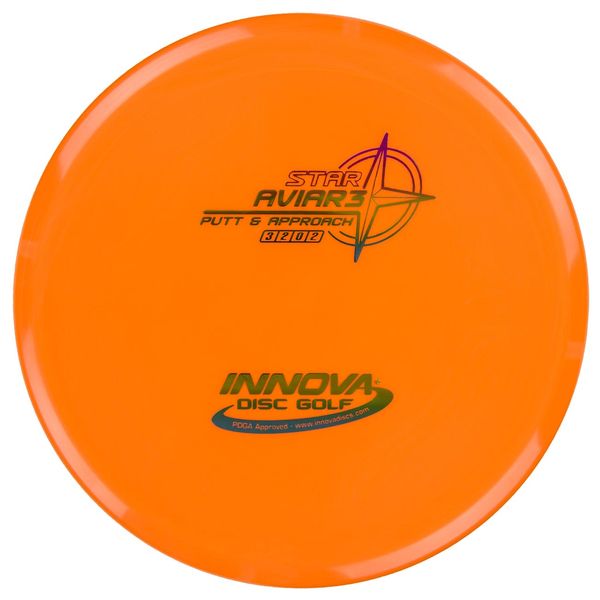 Innova Disc Golf Canada Star Aviar3 Putt & Approach Disc INNOVA DISC GOLF CANADA
PUTT AND APPROACH
STABLE PUTTER
BC ONTARIO

SPIN PUTTS
ONE DISC ROUNDS
Grippy feel	Great durability	Flexible in cooler conditions	Great for distance and control	Maintains stability over time	Comfortable for grip
