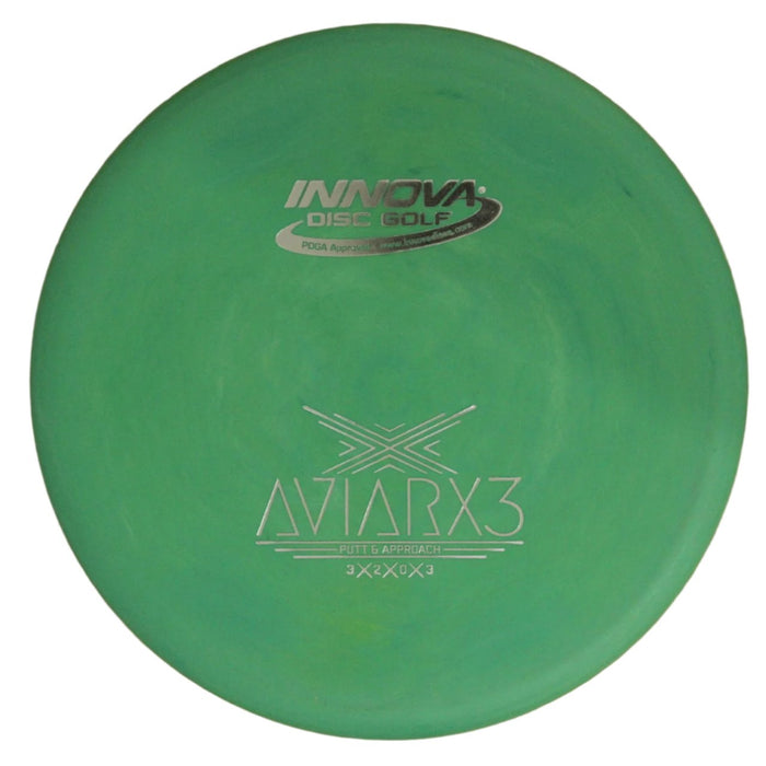 Innova Disc Golf Canada Champion AviarX3 Aviar X3 Innova Disc Golf Canada AviarX3 Putt & Approach Disc INNOVA DISC GOLF CANADA
PUTT AND APPROACH
STABLE PUTTER
BC ONTARIO
SPIN PUTTS
ONE DISC ROUNDS
Grippy feel	Great durability	Flexible in cooler conditions	Great for distance and control	Maintains stability over time	Comfortable for grip
