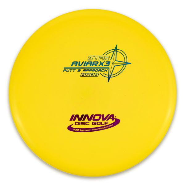 Innova Disc Golf Canada Star AviarX3 Putt & Approach Disc Innova Disc Golf Canada Star Aviar X3 Soft grip	Moderate durability stable finish	Best for putters and approaches	Good for  intermediate players	Excellent for touch shots	Retains grip even when wet