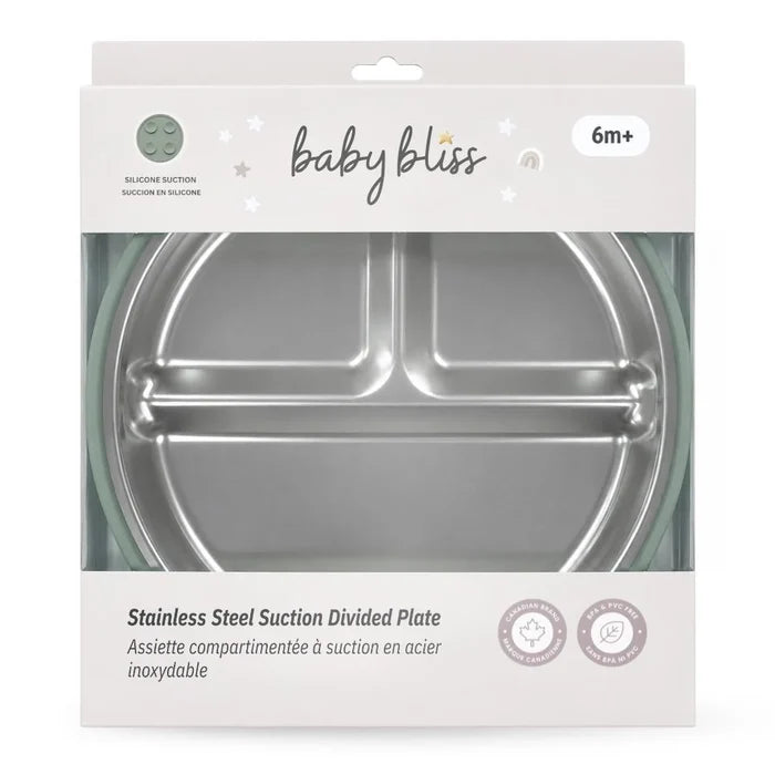 Baby Bliss Stainless Steel Suction Divided Plate