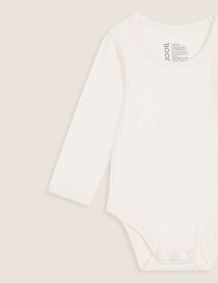 Baby Long Sleeve Bodysuit - Natural White