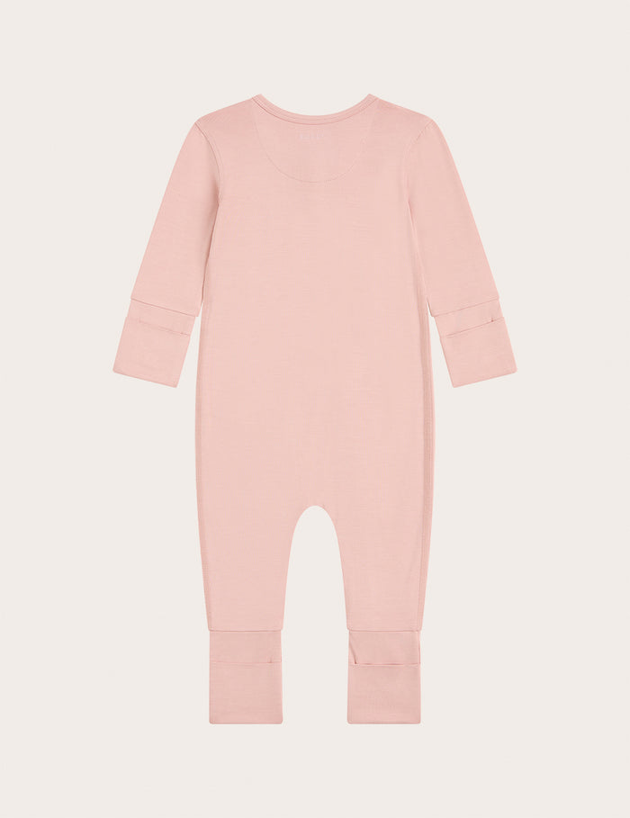 Baby Long Sleeve Romper - Dusty Pink