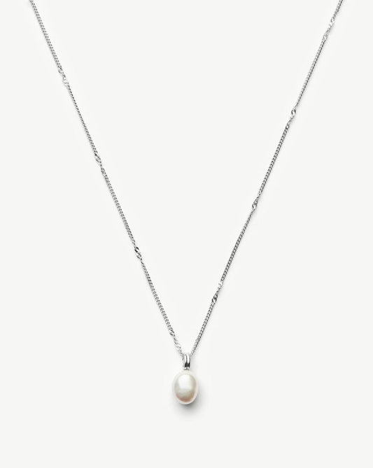 Baroque Pearl Twisted Chain Necklace | Sterling Silver/Freshwater Baroque Pearl Necklaces Missoma