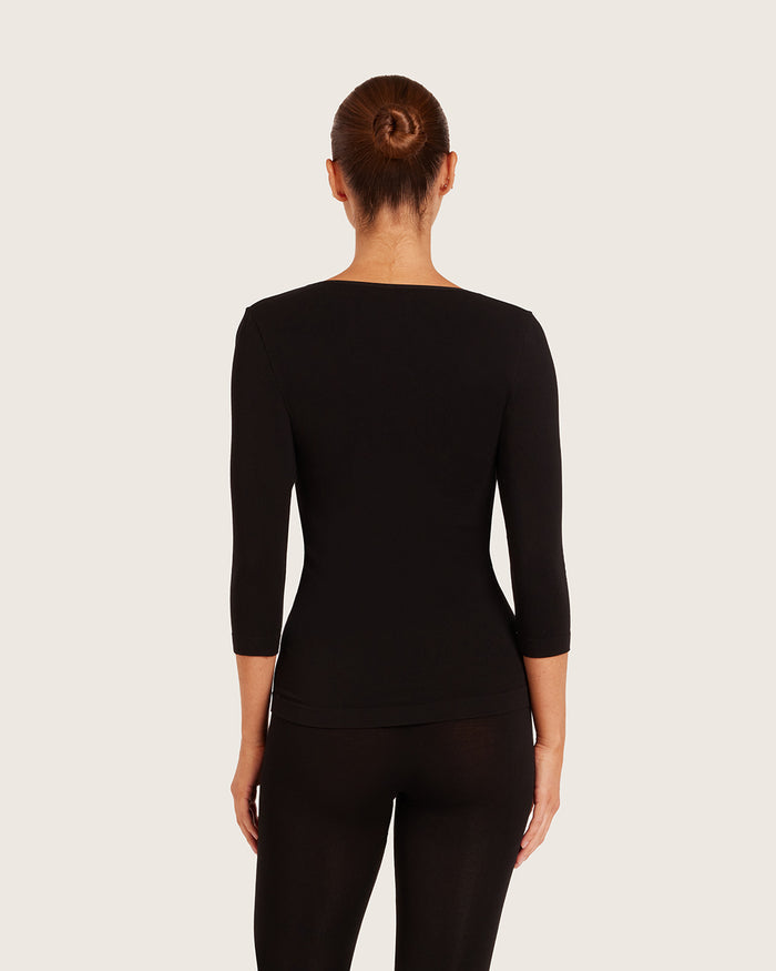 Base Layer 3/4 Sleeve Top - Black