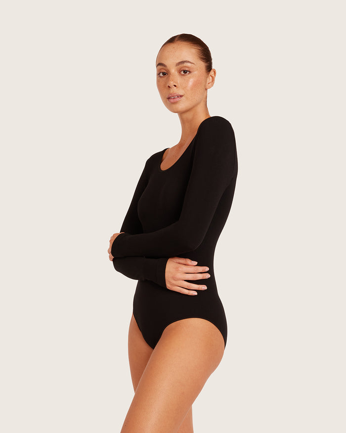 Base Layer Long Sleeve Bodysuit - Black