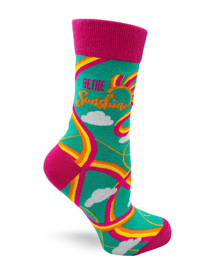 Women's Crew Socks with saying "Be The Sunshine "