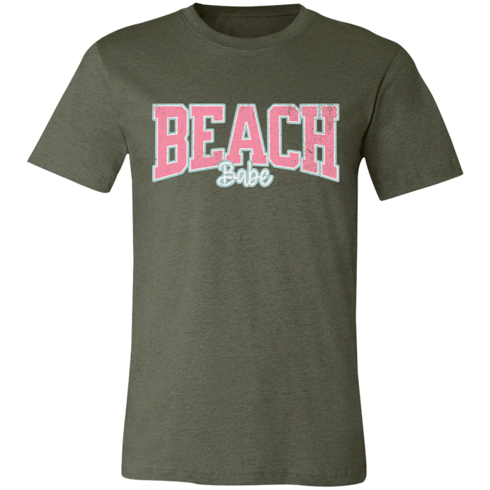 Beach Babe graphic t-shirt in Heather Military Green