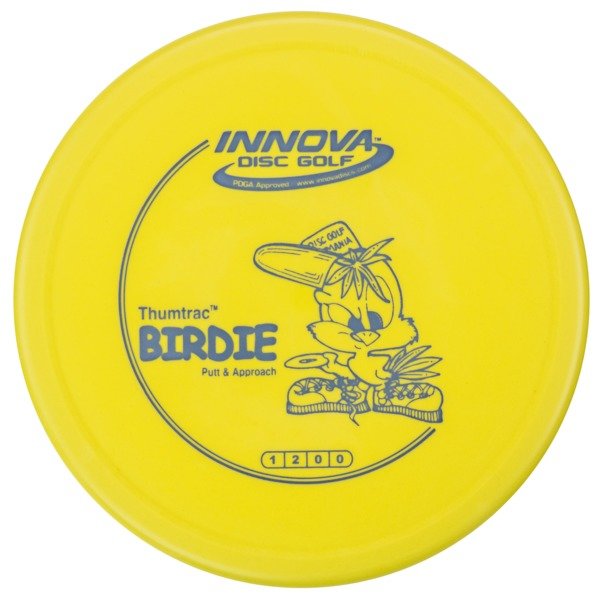 birdie INNOVA DISC GOLF CANADA
PUTT AND APPROACH
BC ONTARIO
BASE 
SPIN PUTTS
ONE DISC ROUNDS
Grippy feel		Flexible in cooler conditions	Thumbtrac